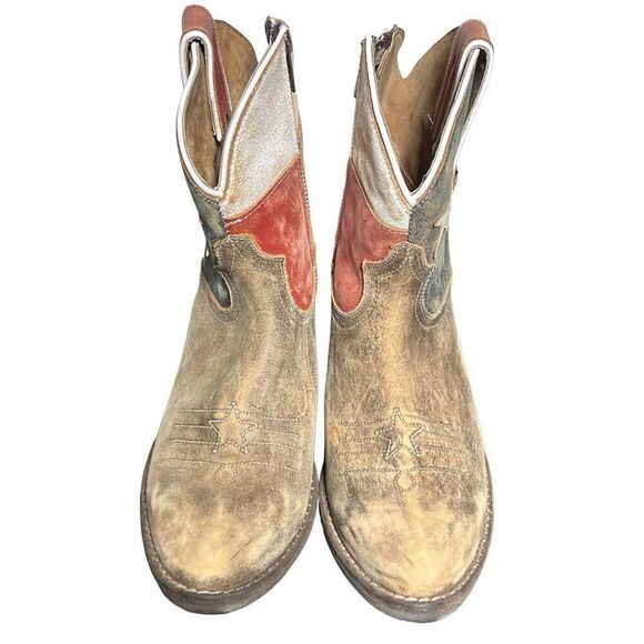 Sheryl Crow Americana Patriot Ankle Boots Western Boots Size 7 - Picture 3 of 6